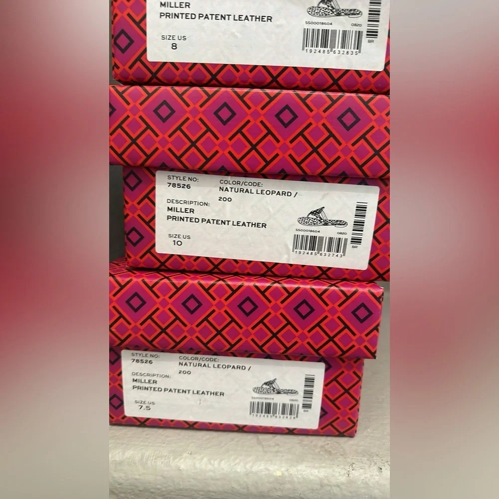 New tory Burch miller patent leopard printed sandals
